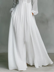 Women's Flared Pleated Maxi Dress