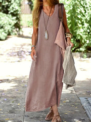 Women's Long Summer Dress with Flowing Cut