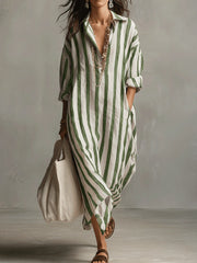 Arden | Striped Bohemian Maxi Dress