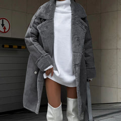 Elegant Women's Plush Winter Coat