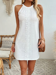 Women's Halter Neck Hollow-Out Mini Dress