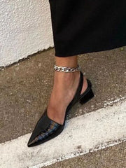 Women's Croc Effect Slingback Heels