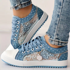 Women's Summer Casual Lace Up Slip-On Sneakers