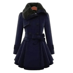 Antonella | Chic trench coat with vegan fur for a luxurious look
