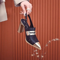 Marigold Accented Block Heels