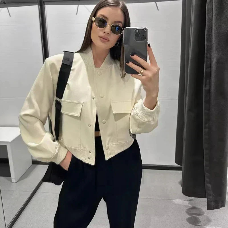 Ella | Women’s Casual Bomber Jacket with Pockets