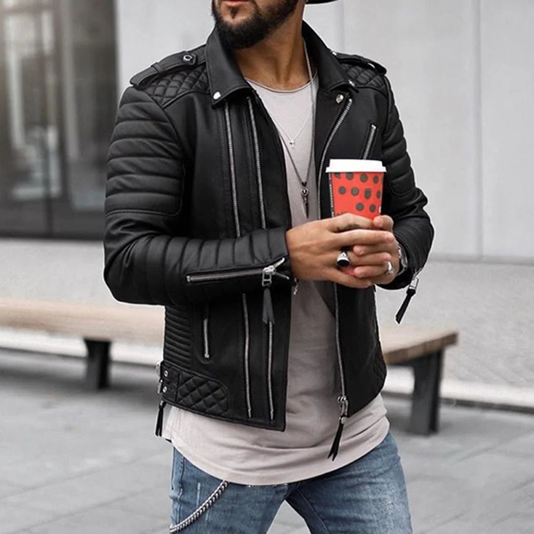 Julian | Men’s Stylish Zip-Up Moto Biker Jacket