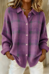 Anna - Soft Check Knit Cardigan