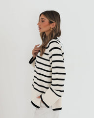 Levara Cardigan - Cream Stripe