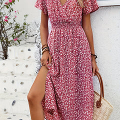 Isabel | Casual Floral Print V-neck Dress