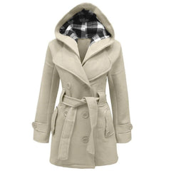 Belén | Wool coat with hood and buttons with belt
