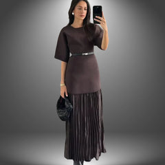 Claudia | Elegant Belted Maxi Dress