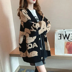 Women's knitted button-up cardigan
