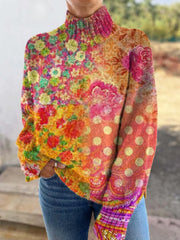 Amelia | Floral Polka Dot Knitted Sweater