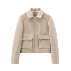 Jasmine | Women’s Casual Zip Front Pocket Jacket