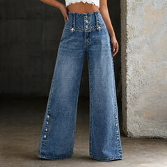 Mia | High Waist Slit Jeans