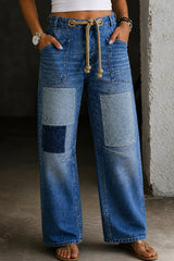 Margaret | Patchwork Drawstring Jeans