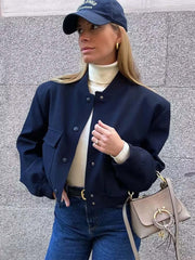 Women's cropped bomber jacket
