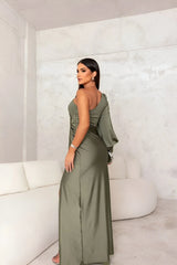 Women's Figure Hugging Wrap Wedding Guest Dress