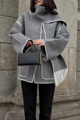 Doris | Fringed hem with shawl coat