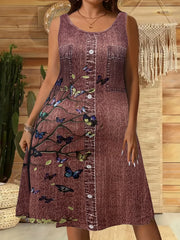 Women's Casual Print Denim Dress