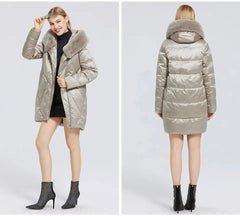 Lorena | Elegant and trendy quality coat with faux fur for women