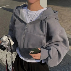 Kaitlyn | Women’s Winter Cropped Zip-Up Hoodie