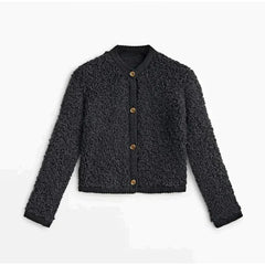 Women's cozy sherpa button-up cardigan