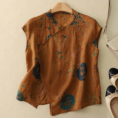 Elise | Breathable Floral Linen Top