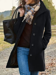 Linda | Single-breasted knit coat