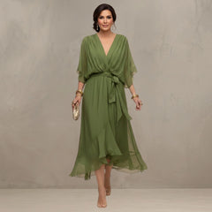 Women's Chiffon Wrap Flared Dress