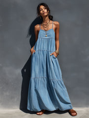 Women's Casual Loose Fit Flaared maxi Dress