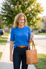 Emma - Cozy Minimalist Half-sleeve 100% Cotton T-shirt