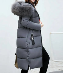 Joaquina® | Long coat with fur collar