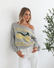 Lyla Knit Sweater - Grey Print