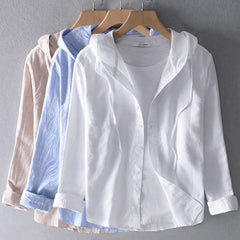 Women's Breezy Cotton-Linen Hoodie