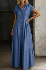Eliza | Long Denim Dress