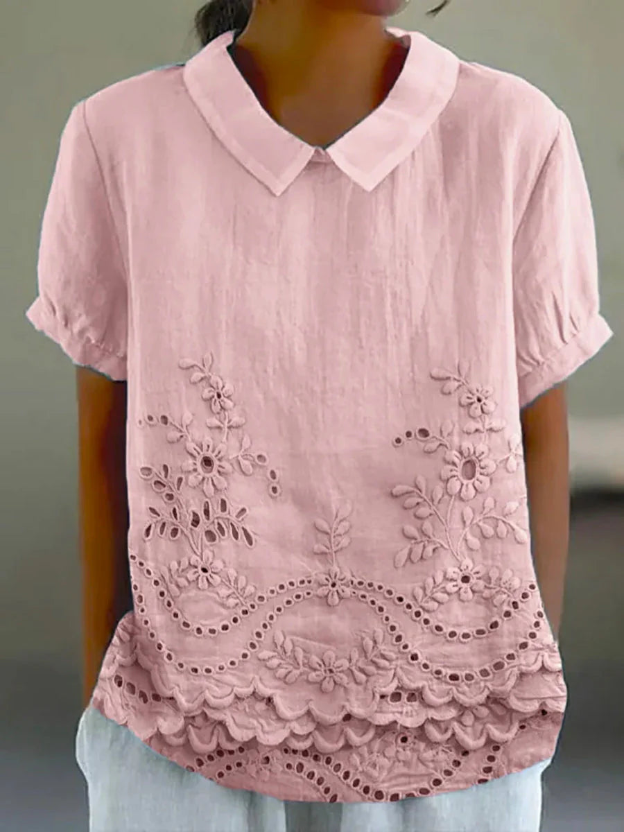 Lily | Floral Embroidered Shirt