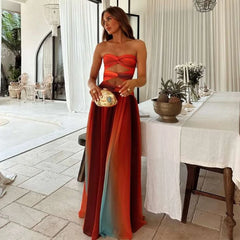 Diana | Elegant Color-Block Maxi Dress