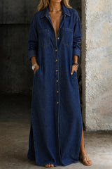 Women's Denim Button Down Dress