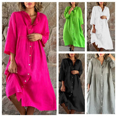 MIRANDA - OVERSIZED COTTON LINEN DRESS