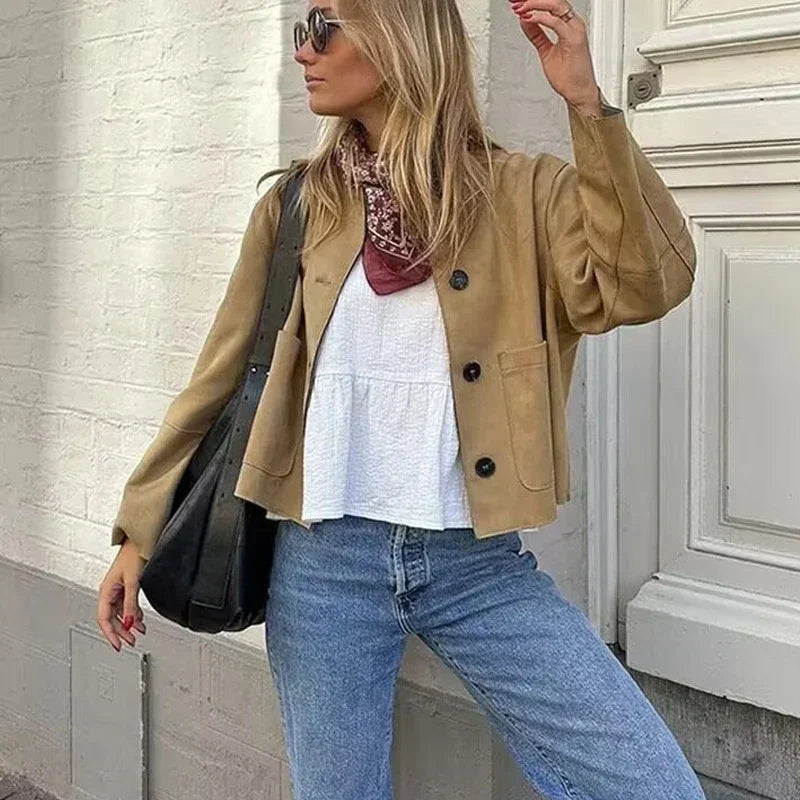 Emily | Women's Buttoned Woolen Blazer Jacket