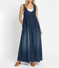 Avery - Relaxed Sleeveless Denim Maxi Dress
