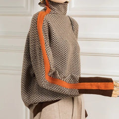 Eleanor | Herringbone Luxe Turtleneck