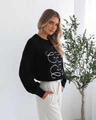 Adelaine Knit - Black Print