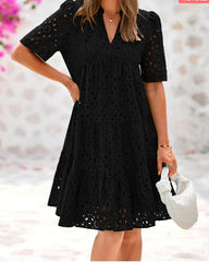 Women's Chic Lace Ruffle Summer Dress