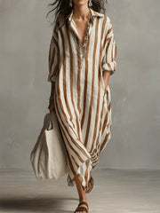 Arden | Striped Bohemian Maxi Dress
