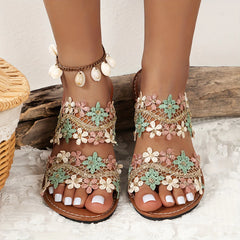 Women's Fashion Flat Floral Sandals