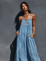 Women's Casual Loose Fit Flaared maxi Dress