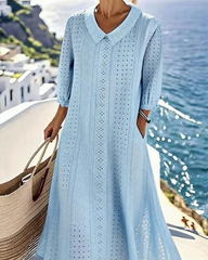 AUTUMN – ELEGANT MIDI DRESS WITH EMBROIDERY DETAILS